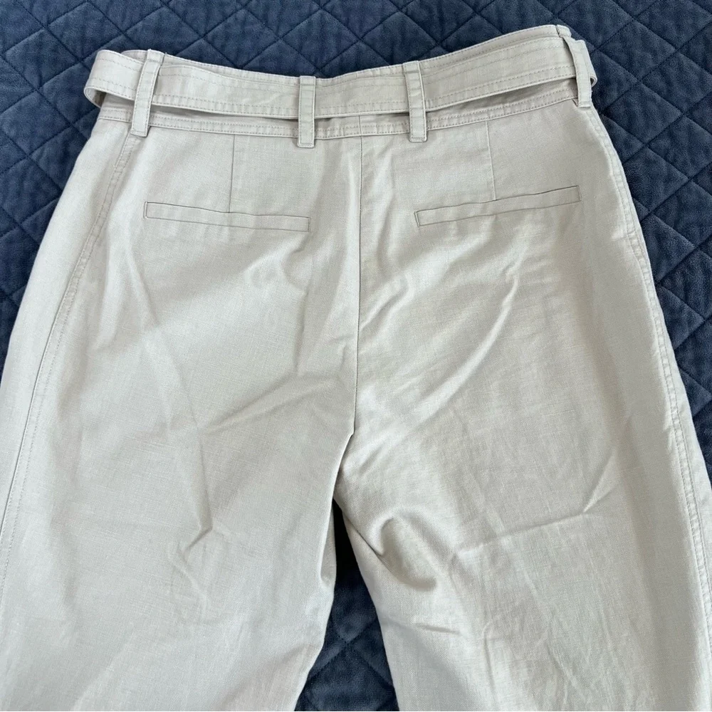 Babaton Crop Wide Leg Pants Women’s Size 4 Beige Aritzia Made In Japan B22
